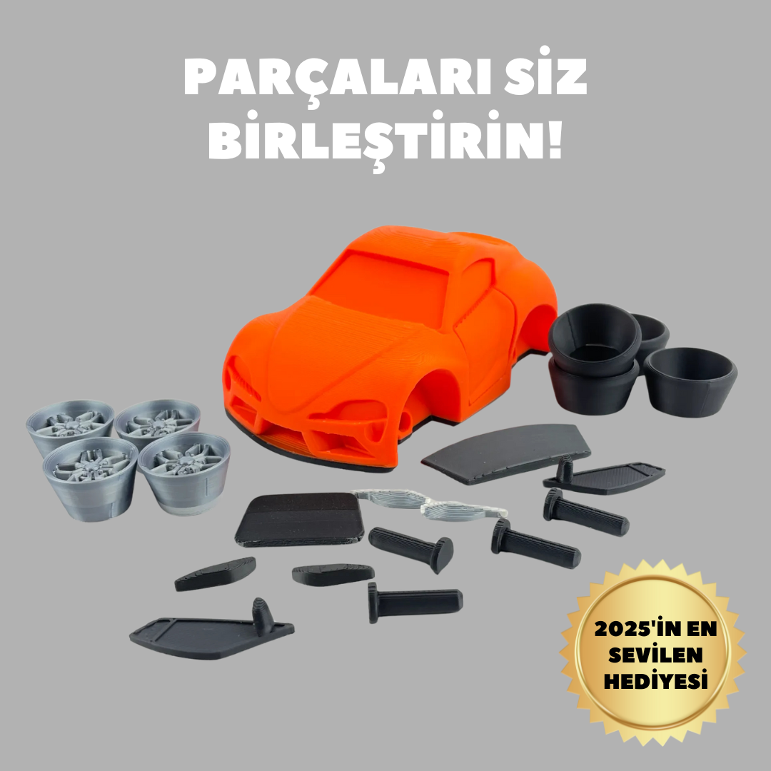 3D 3 Arabalı Set - Kendin Yap Seti